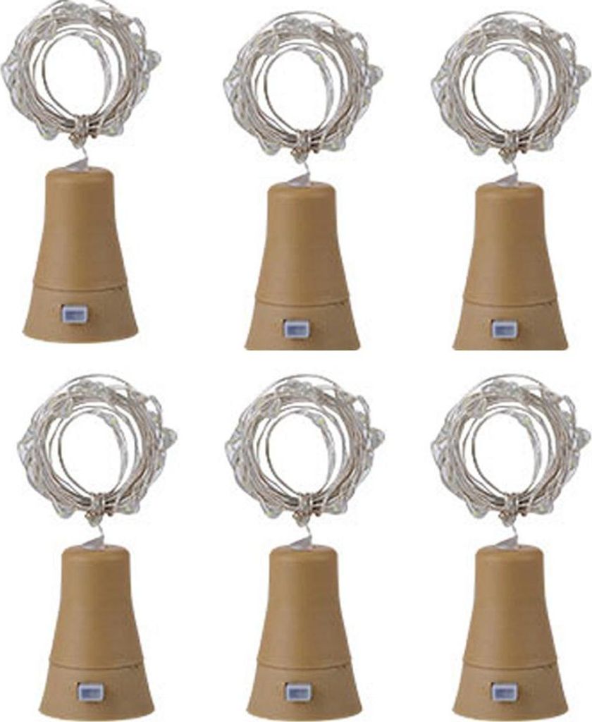6er-Pack Solar-Weinflaschenlichter, 20 LED-Solarlichter für Produktbild 