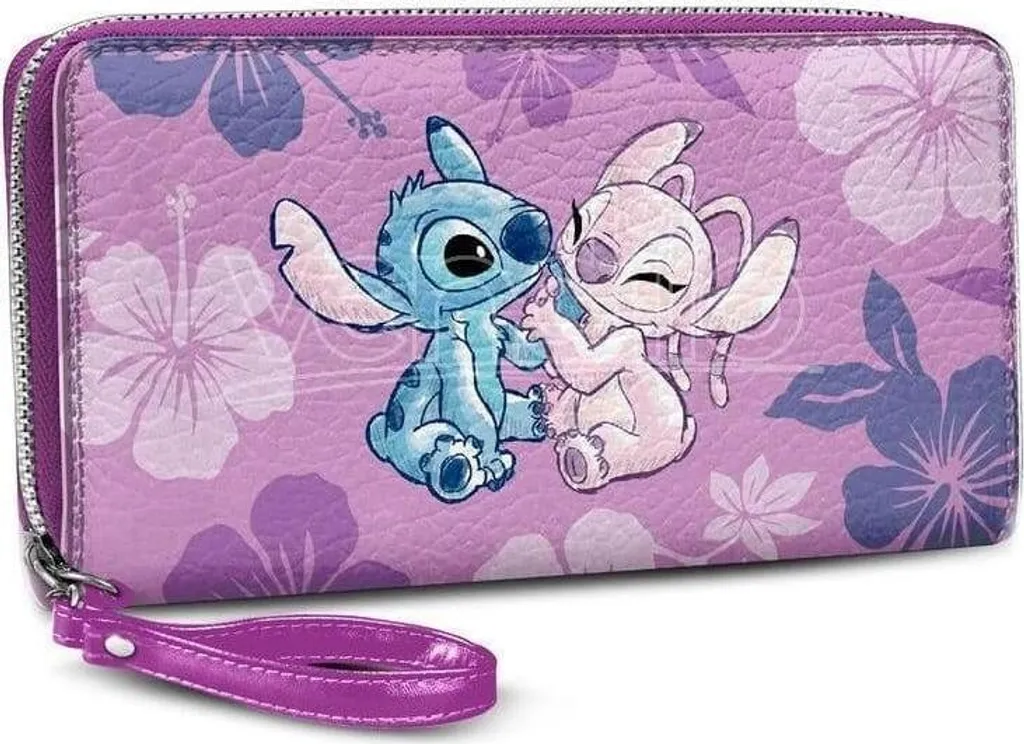 Portafoglio Lilo & Stitch Lilla: Stitch & Angel Disney Originale