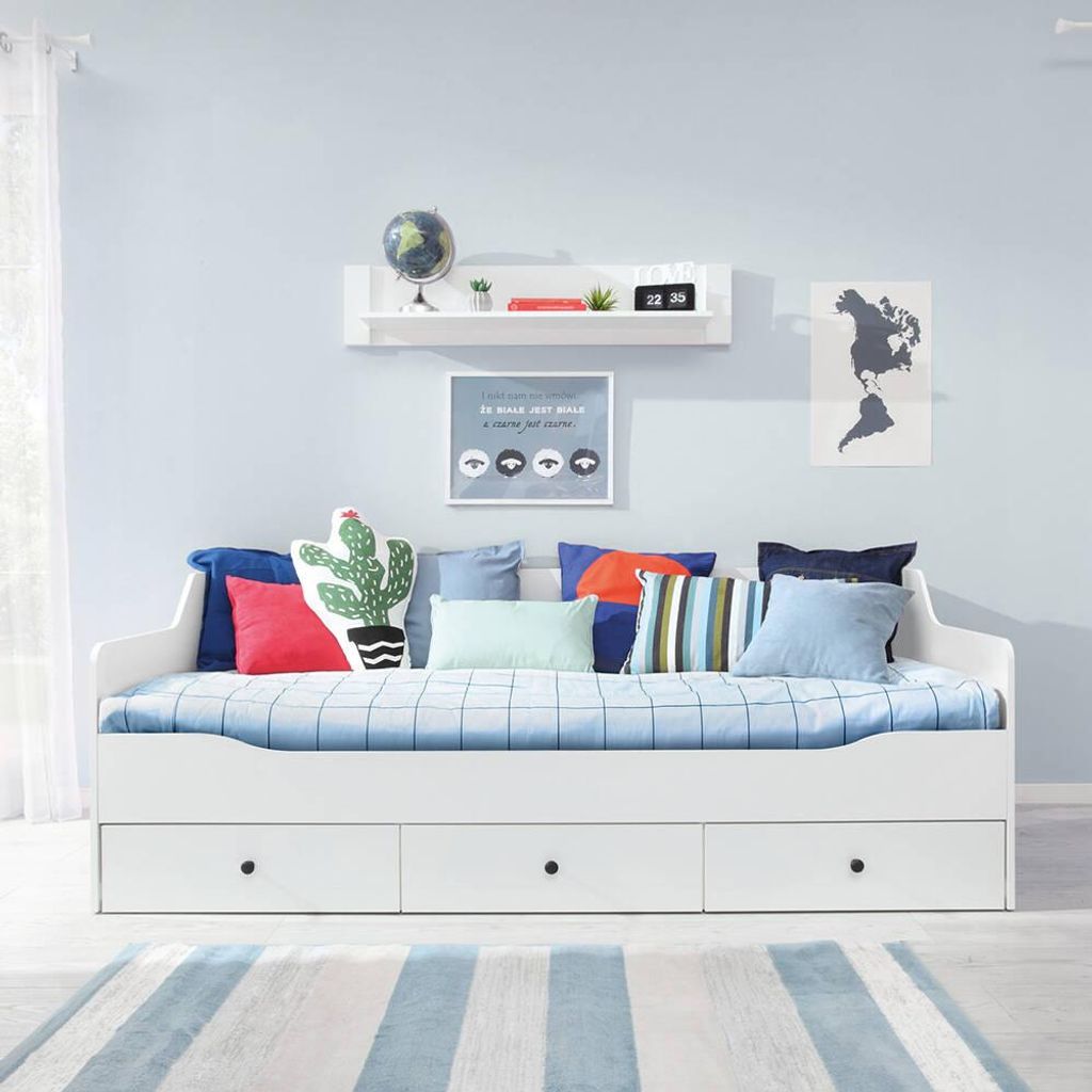 Schlafzimmer Set – Schlafzimmer Komplettset – 2 Teile – BERGEN System – Regal – Bett – Weiß / Hochglanz – Harmonisch & funktional oh...