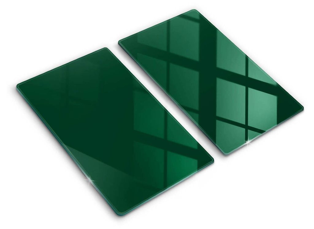 Abdeckung Glas - Küchenabdeckung - 2x30x52 cm - Abdeckplatte -Grüne Farbe