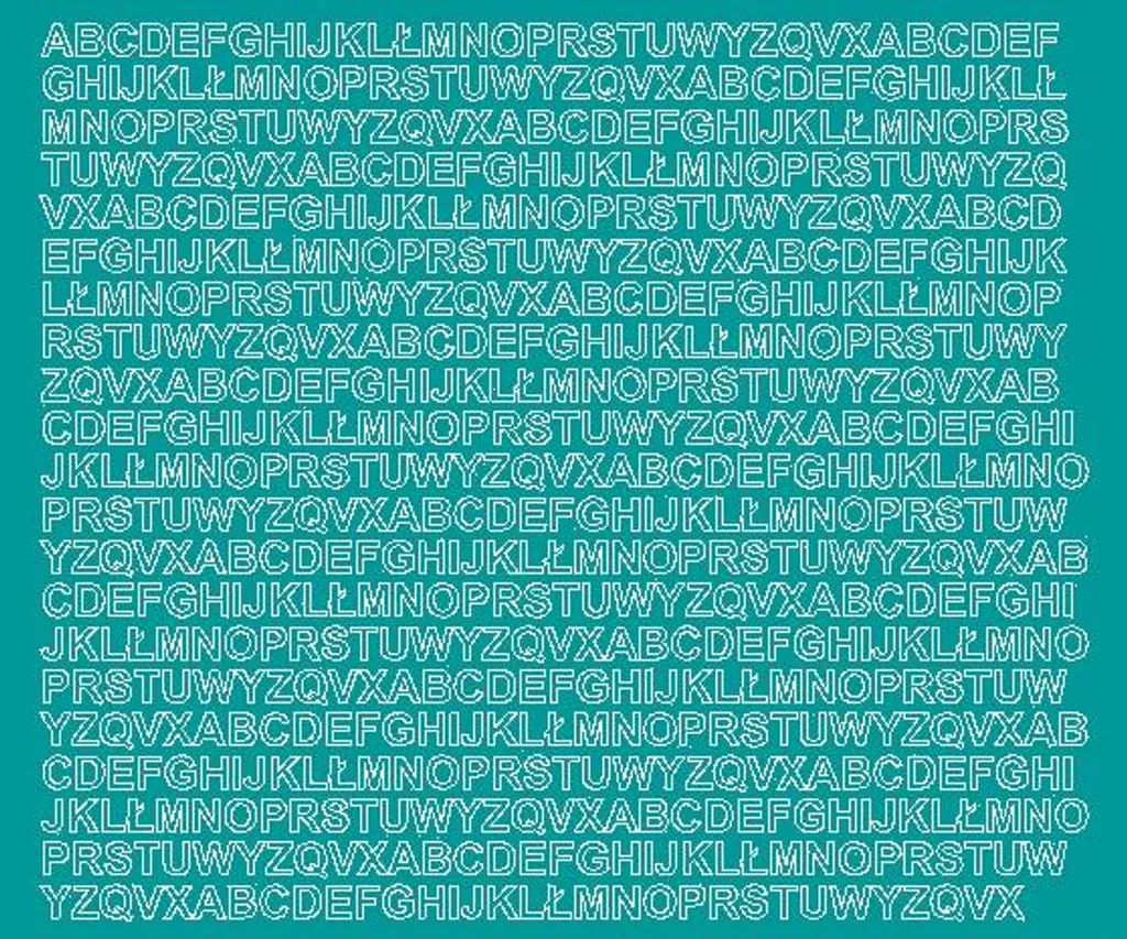 Lettere Alfabeto Adesivo 7mm Turchese Opaco per Decorazioni e Hobby