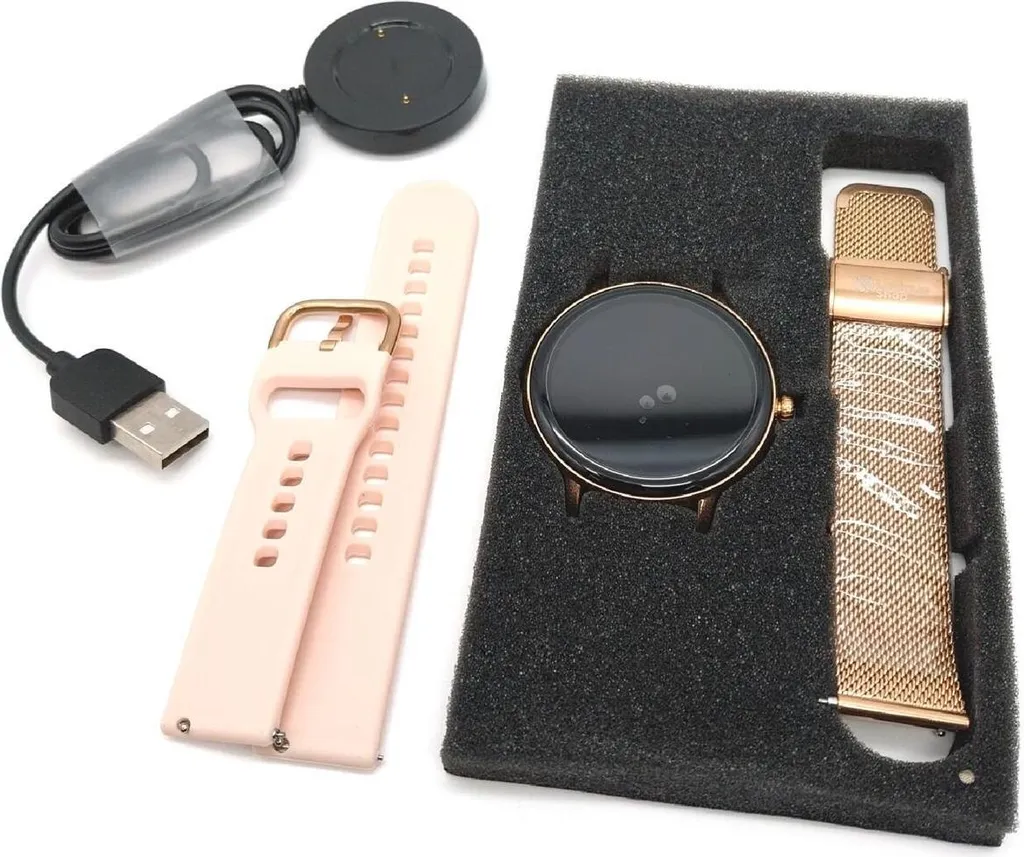 Montre connectée LUNIQUESHOP LSCALL rose doré avec appel et assistant