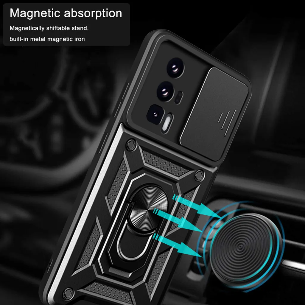 Cover Antiurto Poco F5 Pro: TPU Rinforzato e Anello Supporto Auto - 3