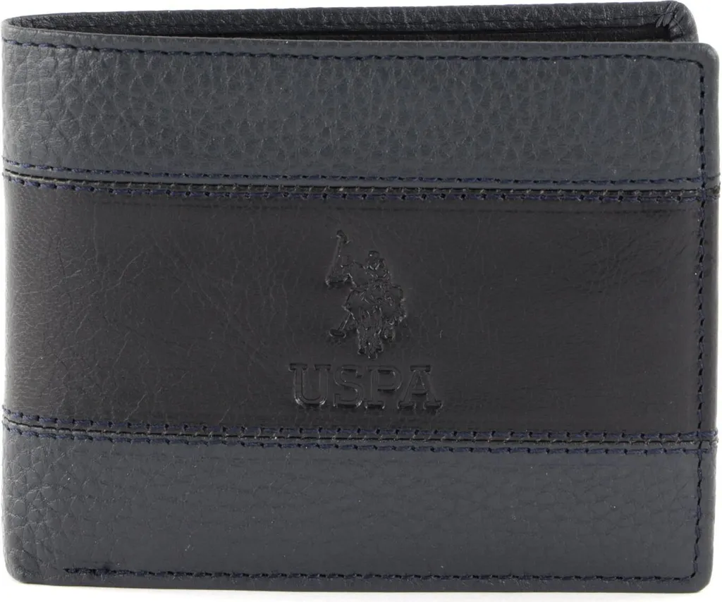 U.S. POLO ASSN. Pelle portafoglio Horizontal Wallet with Coin and Flap Blue