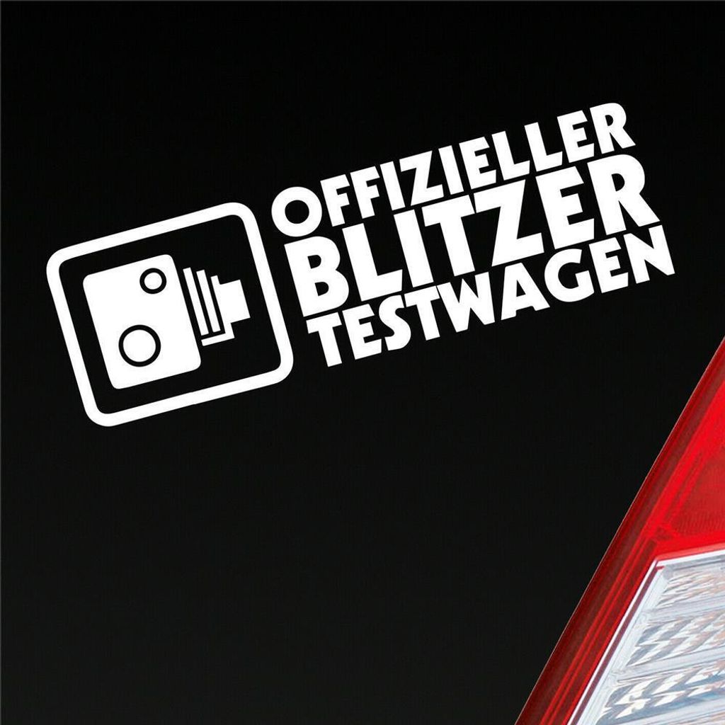 Auto Aufkleber Offizieller Testwagen Tuning Racing 15x5 cm Weiss Matt Sticker Heckscheibenaufkleber