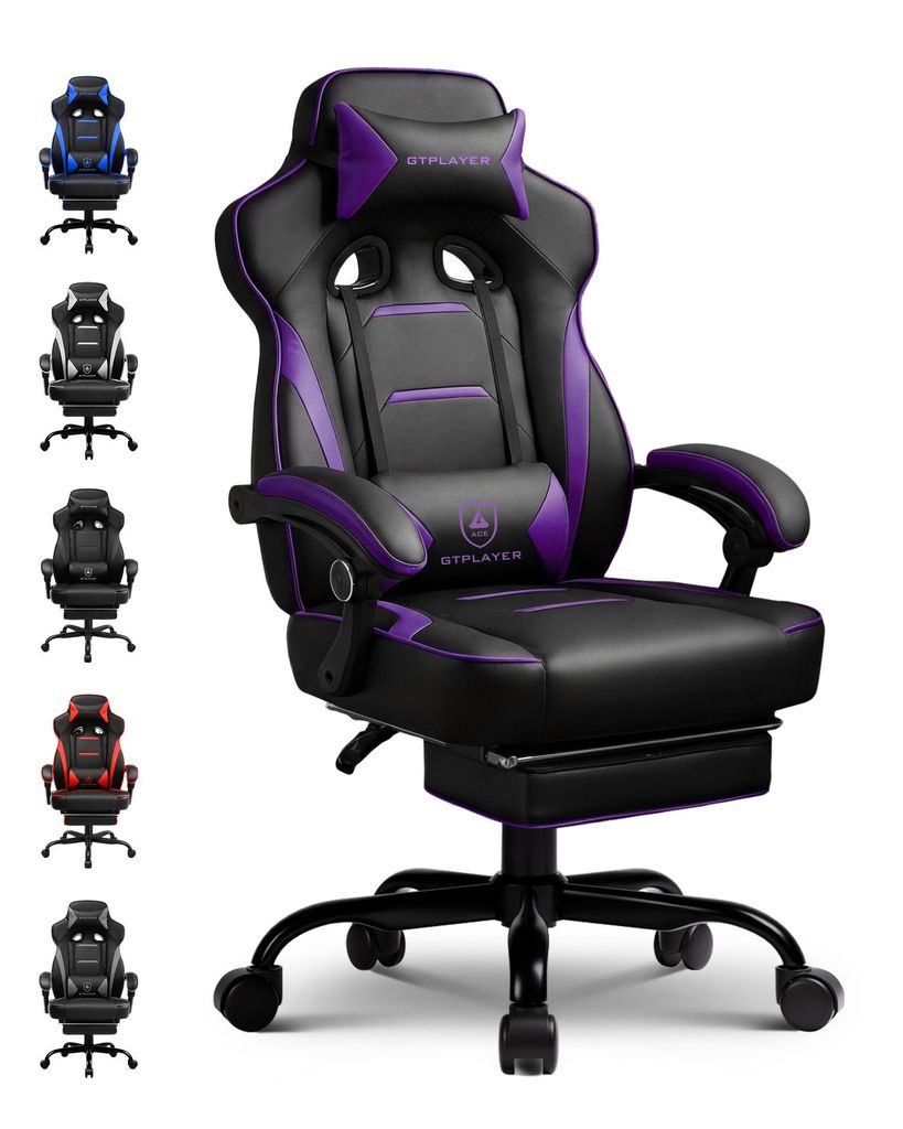 GTPLAYER Gaming Stuhl mit Fußstütze, Ergonomischer Produktbild 
