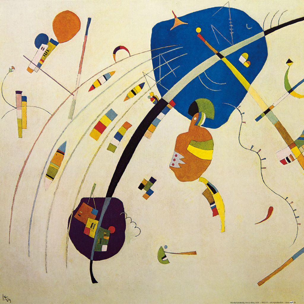Wassily Kandinsky Kunstdruck Bild - Gegen Blau, 1939 (40 x 40 cm)