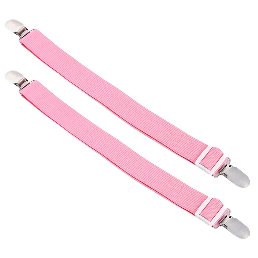 2pcs Verstellbare elastische Bettblechklammern Anti-Rutsch-Mehrzwecksofa Kissen Matratze Abdeckbettblattgurte für Schlafzimmer-Rosa