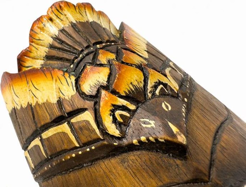 Maske Eule aus Holz, Größe 50 cm, Holz-Maske aus Bali, Wandmaske