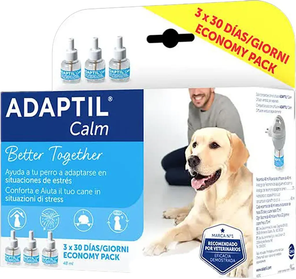 Lot de 3 Recharges Adaptil Calm 48ml - Diffuseur de Phéromones Chien