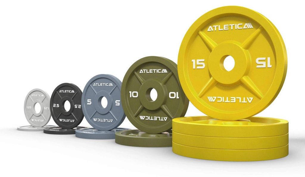 ATLETICA Color Iron Plates SET | 97.5kg | Optischer Hingucker in deinem Home Gym I Eisen ist sehr langlebig I Praktische Griffmulden für einfaches...