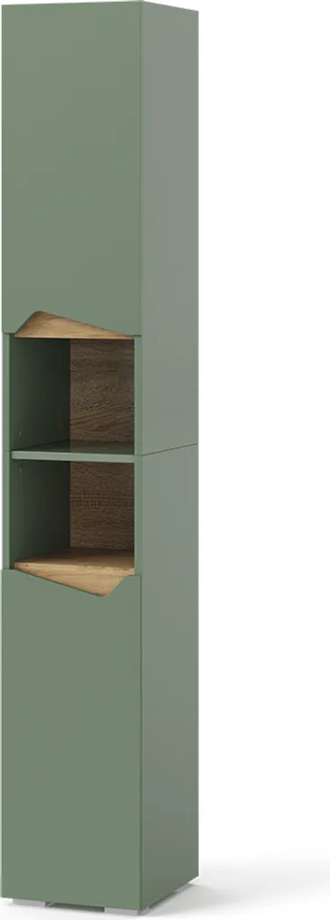 Meuble de salle de bain bicolore Vicco Marelle 30x180 cm Vert et Artisan