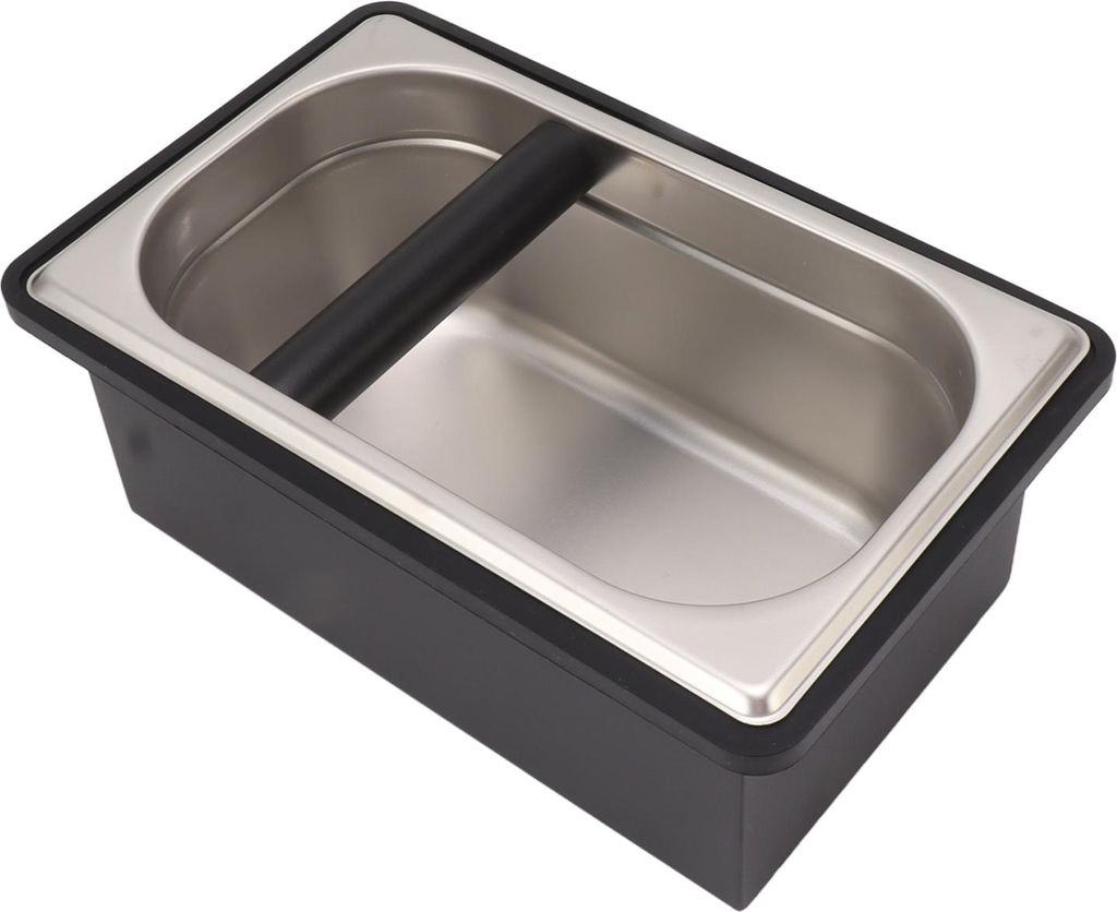 Coffee Knock Box Gummikaffeebox mit abnehmbarem Edelstahlmehlbehälter für Cafe Bar L