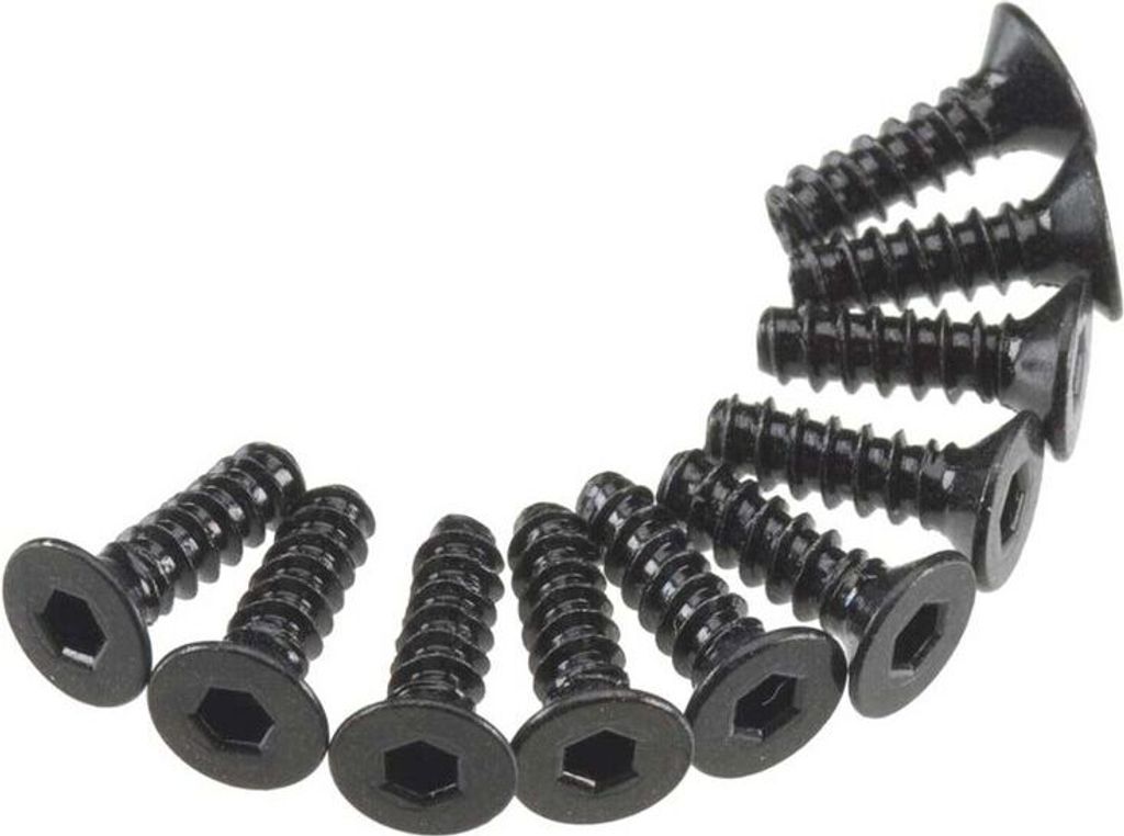 Axial AXA465 Hex Socket Tap Flat Head M3x10mm Black (10)