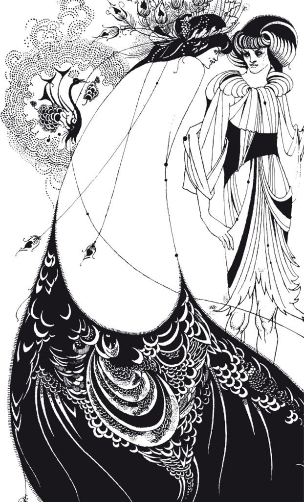 Aubrey Beardsley Kunstdruck Bild - Der Pfauenrock, 1892 (120 x 80 cm)