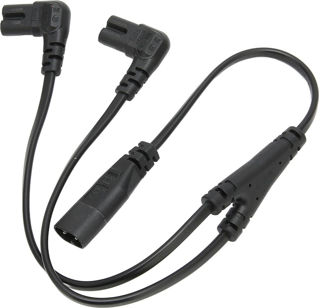 IEC320 C8 zu Dual C7 Kabel Stecker auf Buchse 1 Eingang 2 Ausgänge AC-Stromverteilerkabel für LCD-Monitor Schreibtischlampe 100–250 V