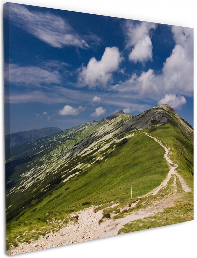 Wallario Premium Leinwandbild Alpenluft in Größe 50 x 50 cm
