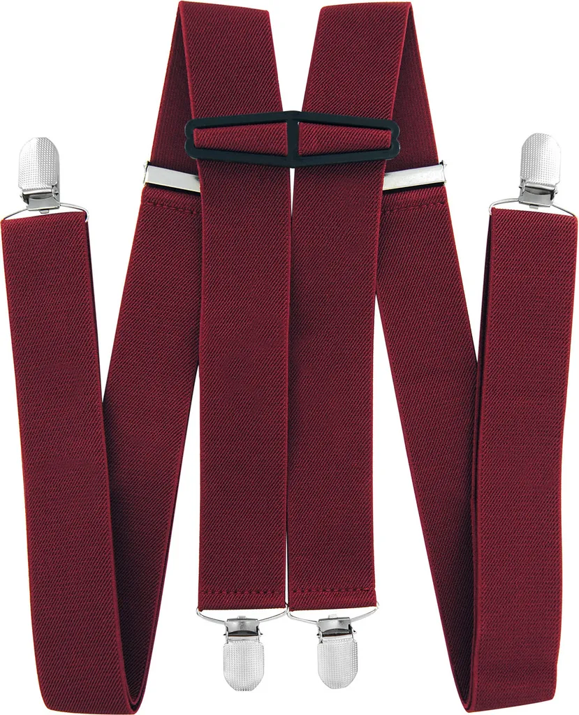 AXY Bretelle Uomo 3,5 cm Robuste 4 Clip Forma a H 120 cm Elastiche
