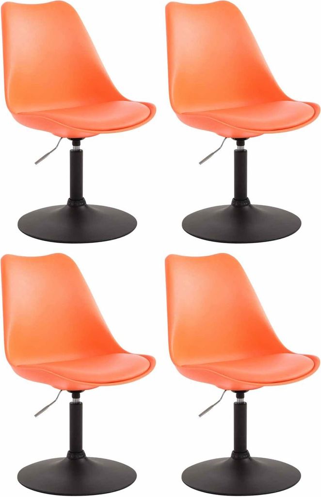 4er Set Esszimmerstühle HLO-CP13 Kunststoff orange