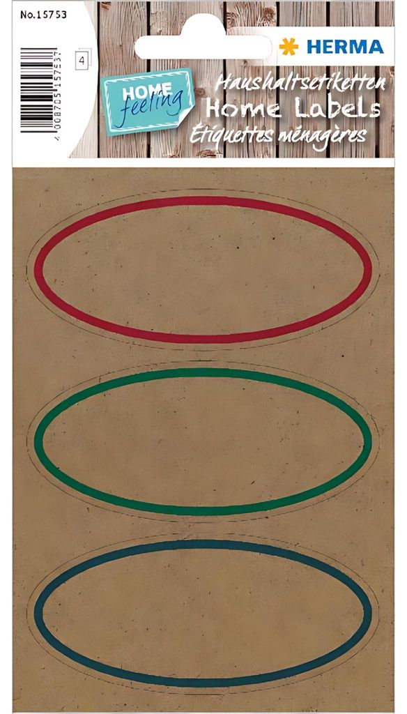 HERMA 15753, Braun, Oval, Permanent, Universal, Papier, 3 Produktbild 