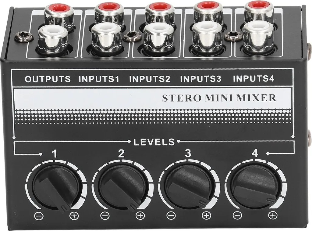 Mélangeur Audio Passif 4 Voies Stéréo pour Ordinateur et Smartphone