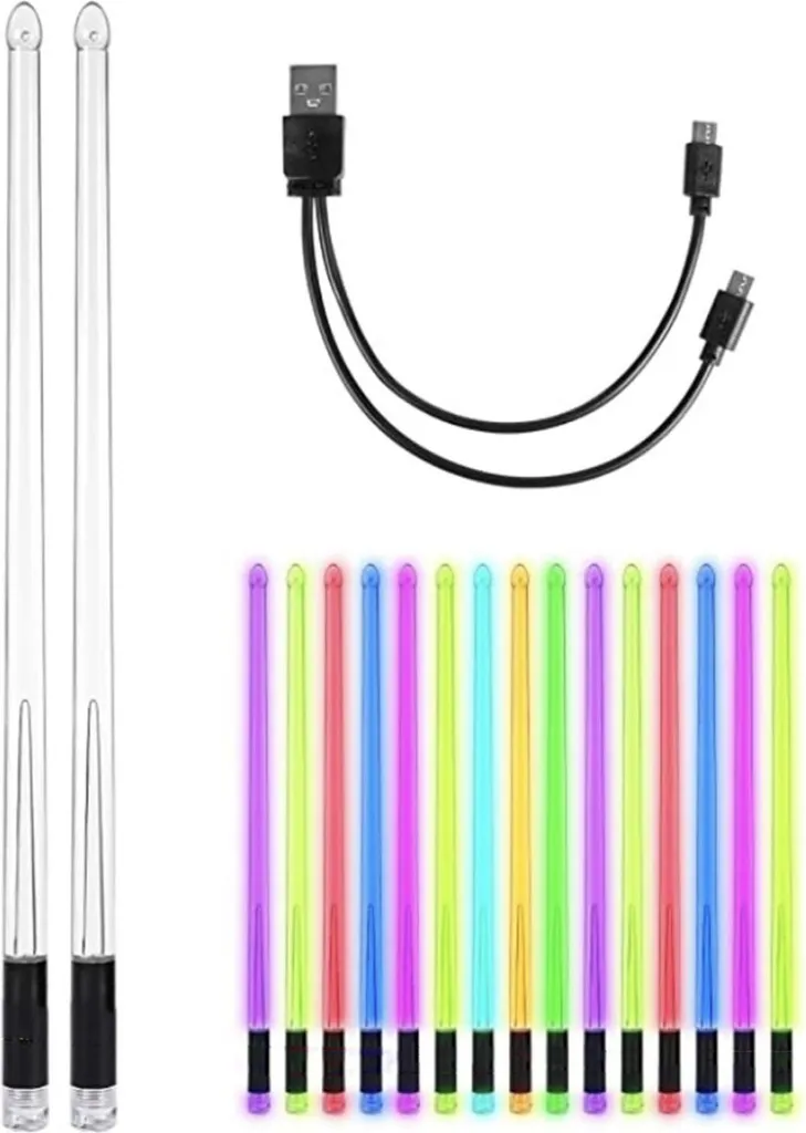 Bacchette LED Ricaricabili 15 Colori USB - Effetti Luci Professionali