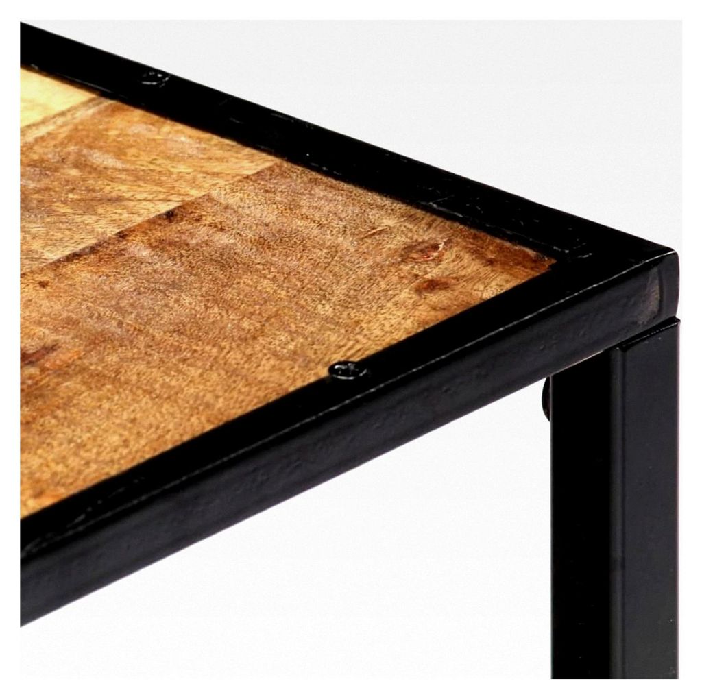 Couchtisch aus Altholz im Vintage-Stil mit Ablage und Rollen, Massivholz, Industriestil, 90x50x40 cm, Wohnzimmertisch, Sofatisch, Kaffeetisch für ...