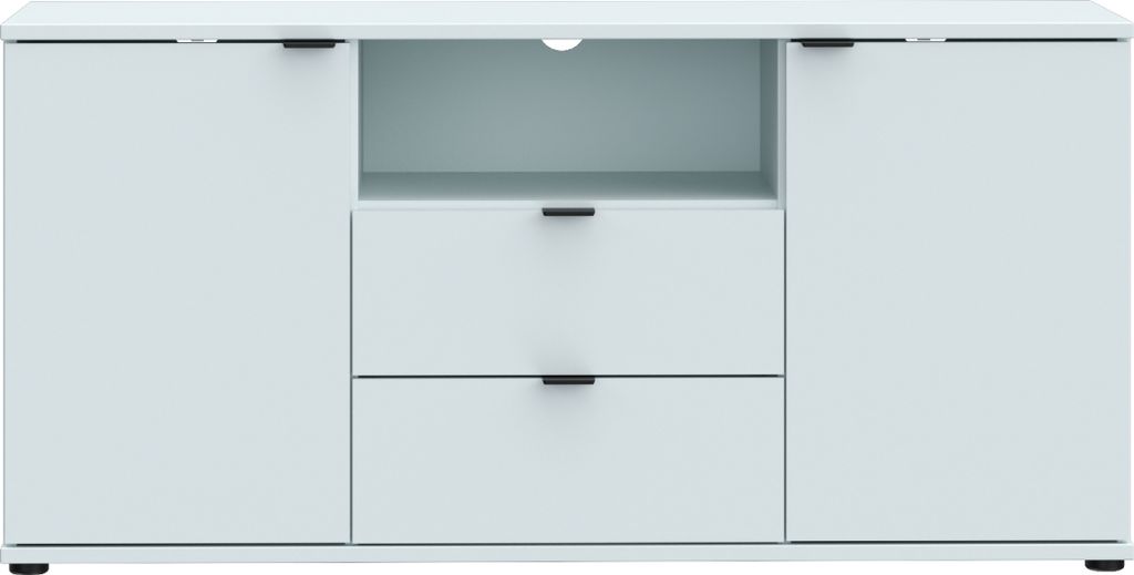 TV-Schrank >GANYMEDE< 2 Türen, 2 Schubladen, in Secret grey - 129,8x63,1x41,3cm (BxHxT)