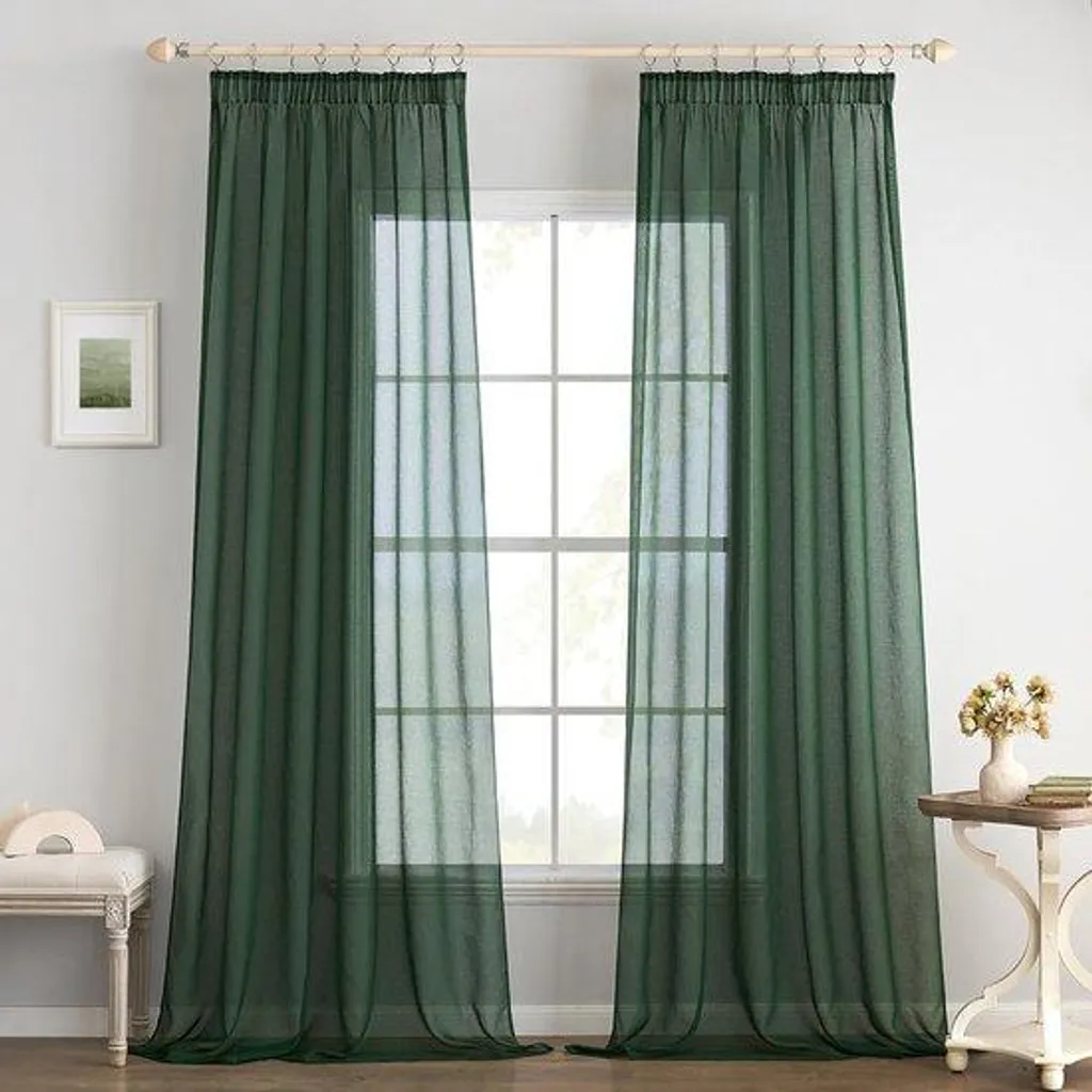 Rideaux élégants 140 x 260 cm en polyester - Lot de 2 pièces aspect chaleureux