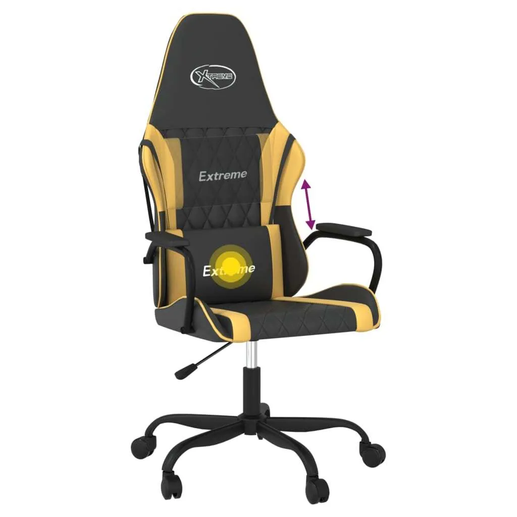 Offerta Sedia Gaming Massaggio vidaXL | Nero Oro Ecopelle