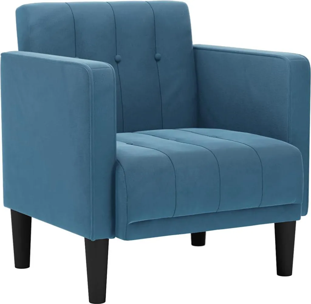 vidaXL Poltrona Braccioli Blu Velluto 53cm - Solida e Confortevole