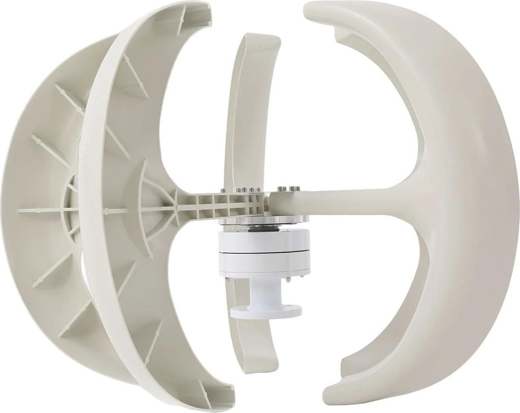 Windturbine - Windgenerator Set - 600W - 12V - Mit Flansch und Laderegler - Für Haus, Hof, Boot - Weiß
