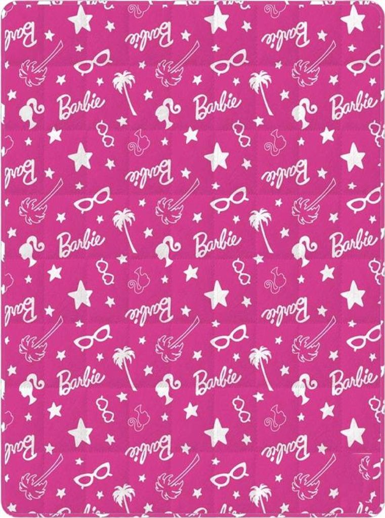 Barbie - Gewichtsdecke, Fleece TC773 (110 cm x 170 cm) (Pink/Weiß)
