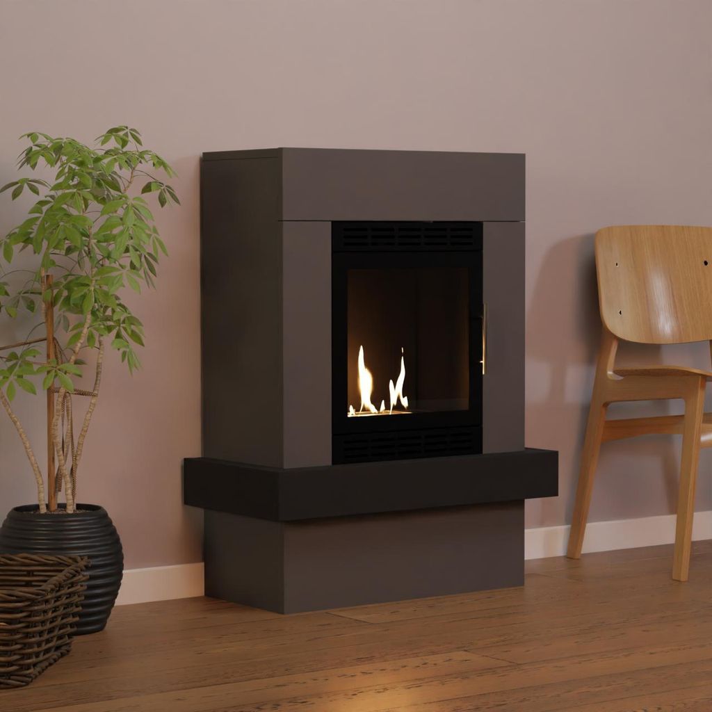 GLOW FIRE Ethanol Kamin 'Odda Vision' | Ethanolofen in weiß mit 3 Std. Brenndauer und 3 KW Heizleistung | BxHxT: 70x90x43 cm