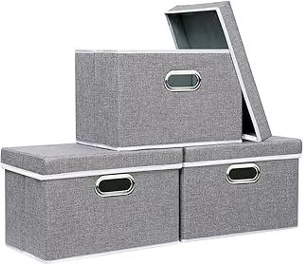 Organizzatore Armadio Yawinhe 32x23x20 cm - Set 3 Contenitori Tessuto