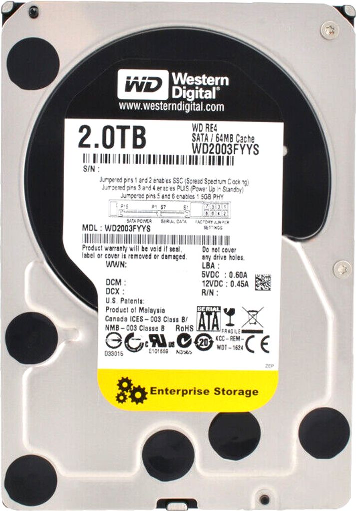 Western Digital 2TB SATA HDD, 2 TB, 7200 RPM, 64 MB, 3.5", Produktbild 
