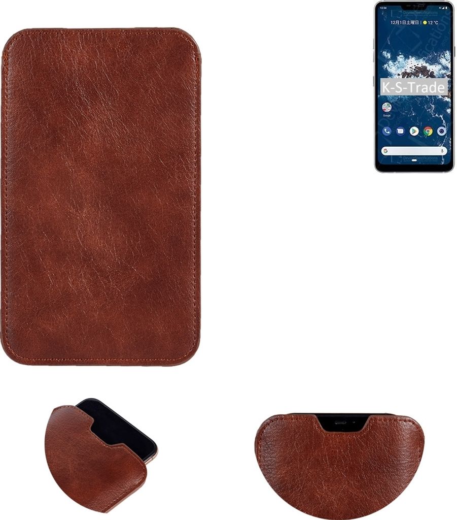 K-S-Trade Schutzhülle Handyhülle kompatibel mit LG Electronics X5 Android One Handytasche Kunstleder Sleeve in braun