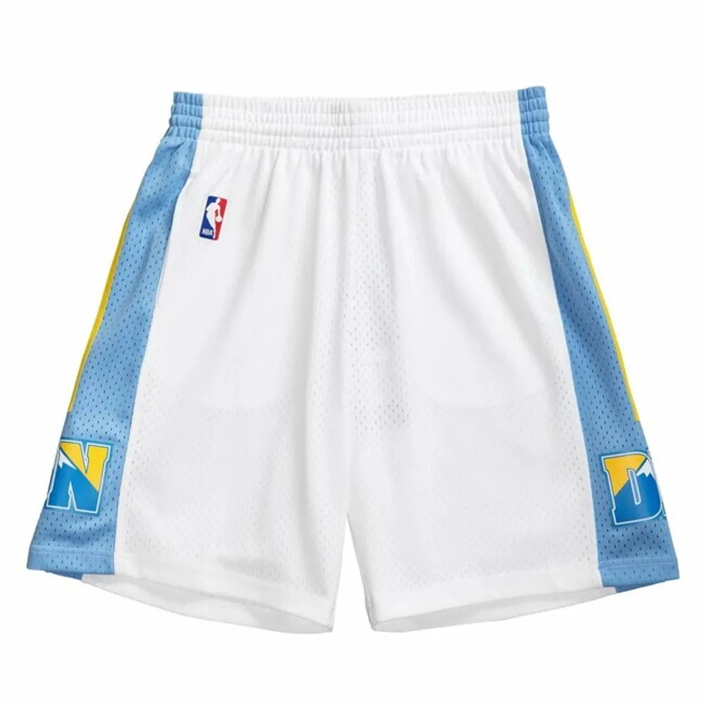 Short de basketball Denver Nuggets Mitchell & Ness blanc pour Homme