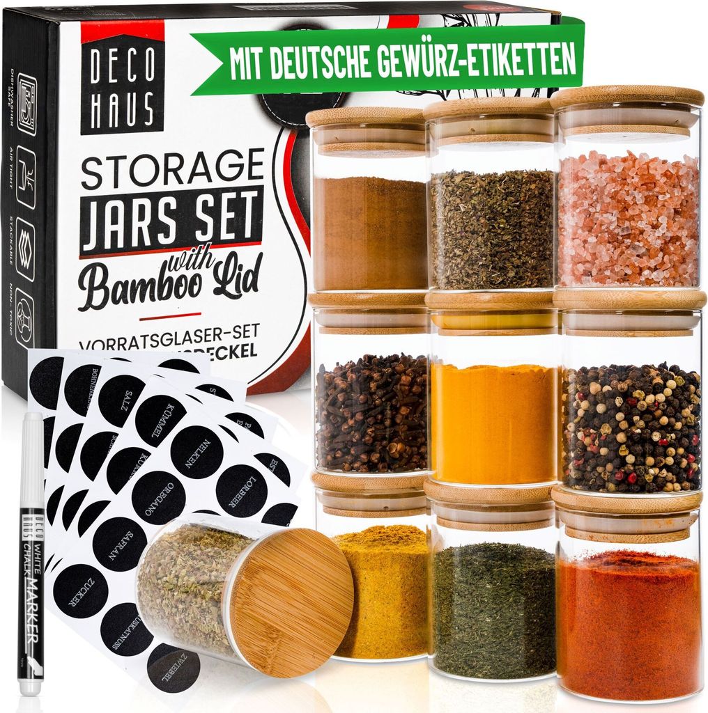 10er Set -DECO HAUS Luftdichte Vorratsgläser mit Produktbild 1