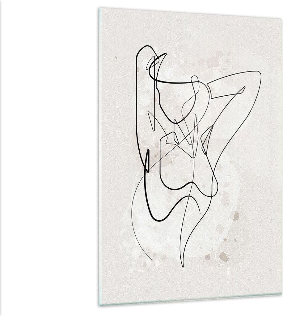 Bilder auf glas - Einteilig - Linie Frau Linie - 80x120cm - Produktbild 