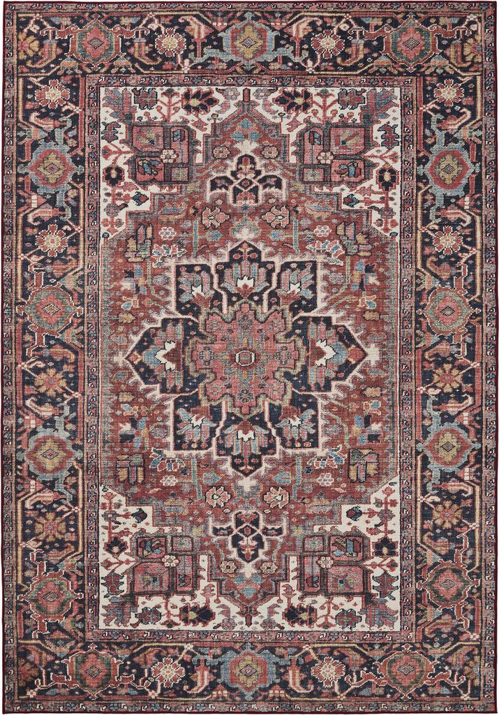 Waschbarer Teppich George Multicolor 160x230 cm Wohnzimmer Rechteckig benuta