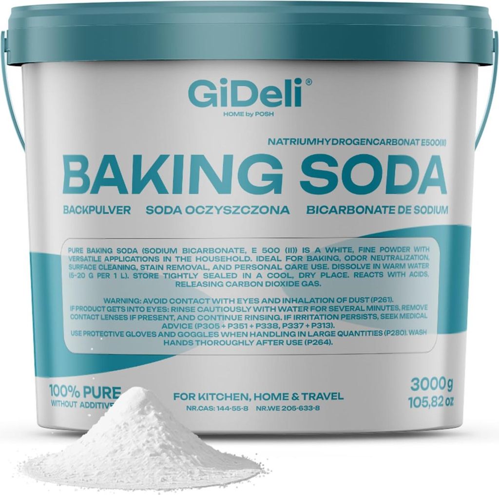 GiDeli sóda bikarbóna 3 kg čistý jedlý prášok E500ii bez Obrázok produktu 