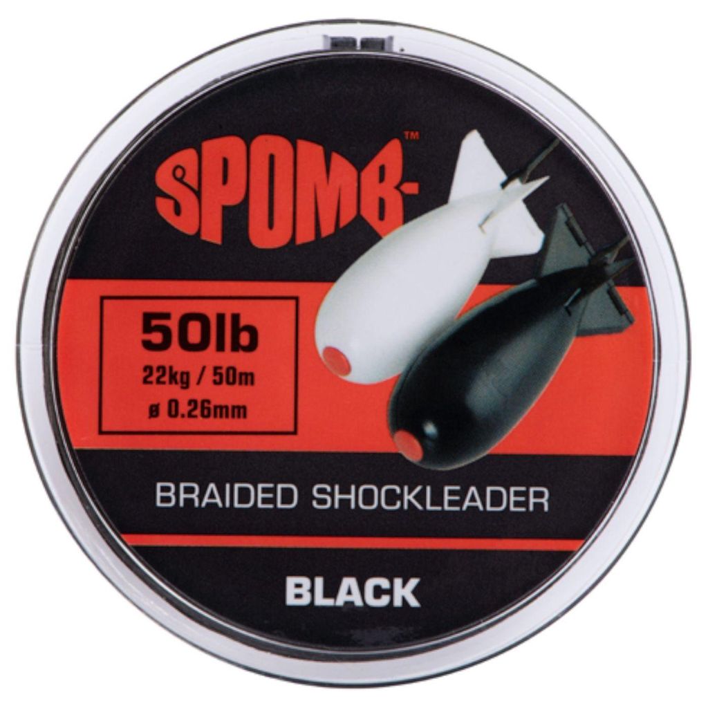 Spomb braided leader 22kg 50lb 0,26mm BLACK - 50m Produktbild 