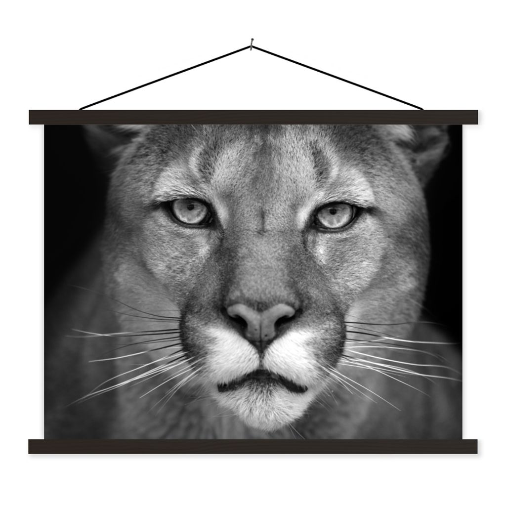 MuchoWow® Textilposter Panther - Wildlife - Schwarz - Weiß Produktbild 