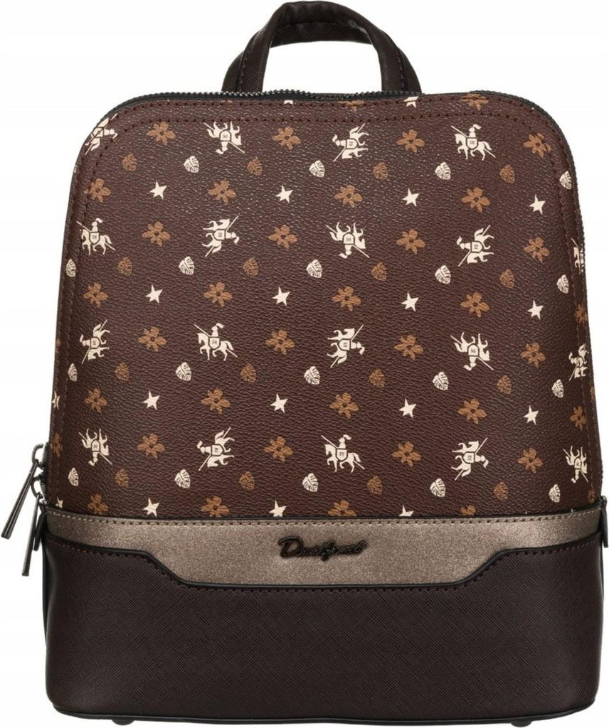 David Jones | Eleganter Damen-Rucksack, aus Ökoleder, Dunkelbraun, 24x26.5x11.5 cm