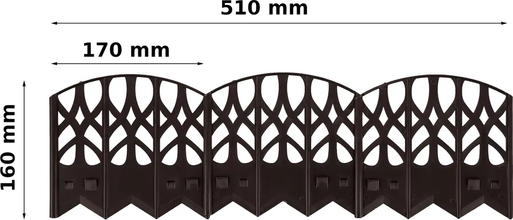 Bordure de jardin brune 5,1 mb robuste et résistante aux intempéries