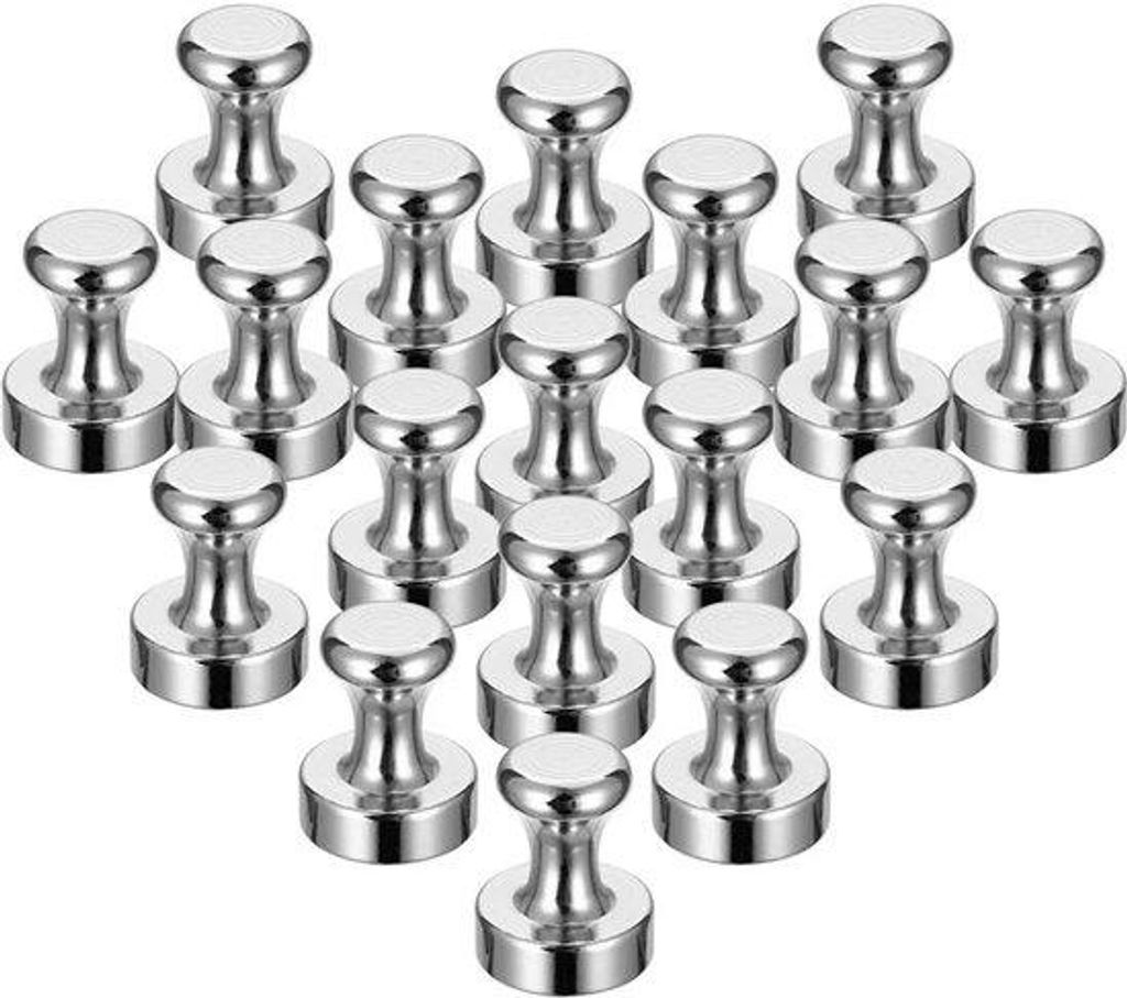 Neodymium-Magneten-Sets, 18 Kegelmagnete, Mini-Magnete, Magnetische Punaises, 12 x 16 mm, Metallisch