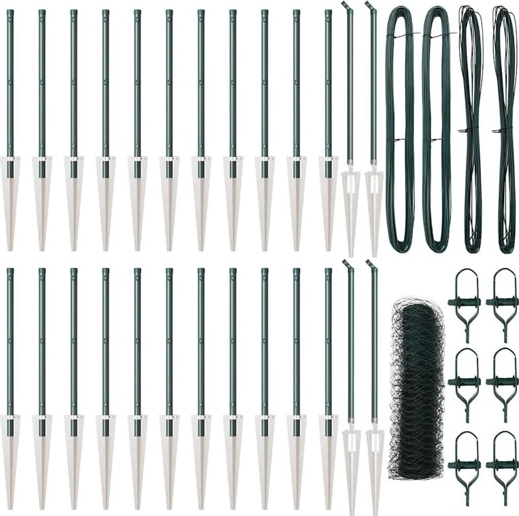 "2026 Moderne" Zaunpfosten Grün 50x0,6 m (50 mm Gewebe) Stahl und PVC - Metallzäune CC276850