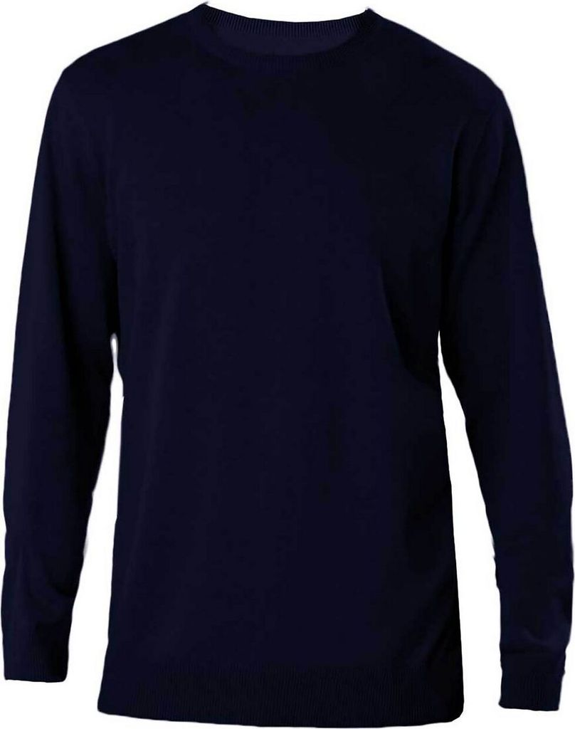 Kariban Herren Pullover Herrenpullover Rundhals Strickpullover, Größe:XL, Farbe:Navy Blau