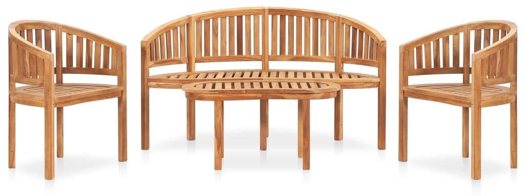 vidaXL 4-tlg. Garten-Lounge-Set Massivholz Teak